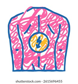 backache sick doodle icon sketch vector. backache sick sign. isolated symbol illustration
