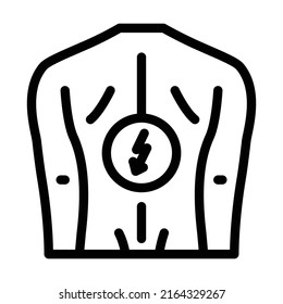 backache sick line icon vector. backache sick sign. isolated contour symbol black illustration