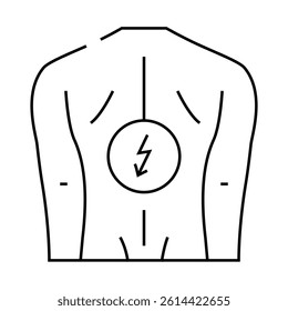backache sick line icon vector. backache sick sign. isolated contour symbol black illustration