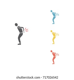 Backache vector flat icon. Vector sign illustration