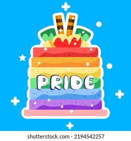 Backaground blue cake rainbow vector illustration
