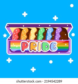 Backaground blue donuts rainbow vector illustration