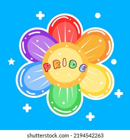 Backaground blue flower rainbow vector illustration