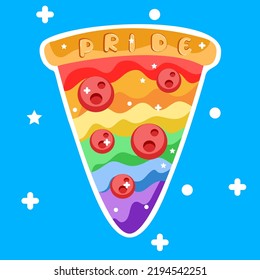 Backaground blue pizza rainbow vector illustration