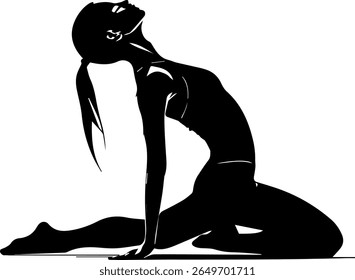 Backbend estiramento silhueta fêmea flexibilidade vetor de postura