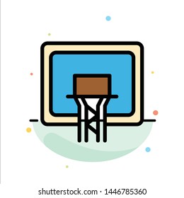 Backboard, Basket, Basketball, Board Abstract Flat Color Icon Template