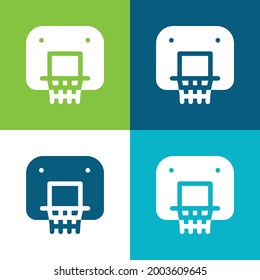 Backboard Flat four color minimal icon set