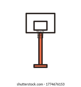 Backboard line and fill style icon design, Basketball sport hobby competition and game theme Vector illustration