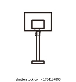 Diseño de iconos de estilo de línea de fondo, competición de aficiones deportivas de baloncesto y tema del juego Ilustración del vector