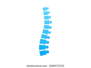 Backbone anatomical poster. Logo or icon for spine center or chiropractor clinic. Intervertebral foramen, cervical, thoracic and lumbar sections of the human vertebrae flat vector medical illustration