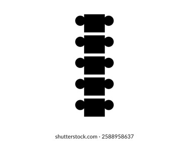 Backbone anatomical poster. Logo or icon for spine center or chiropractor clinic. Intervertebral foramen, cervical, thoracic and lumbar sections of the human vertebrae flat vector medical illustration