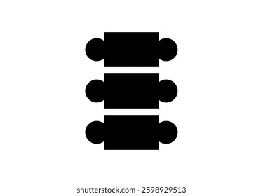 Backbone anatomical poster. Logo or icon for spine center or chiropractor clinic. Intervertebral foramen, cervical, thoracic and lumbar sections of the human vertebrae flat vector medical illustration
