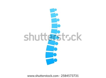 Backbone anatomical poster. Logo or icon for spine center or chiropractor clinic. Intervertebral foramen, cervical, thoracic and lumbar sections of the human vertebrae flat vector medical illustration