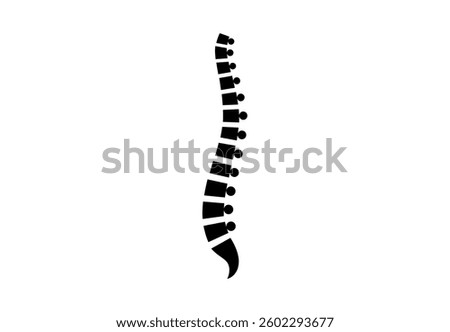 Backbone anatomical poster. Logo or icon for spine center or chiropractor clinic. Intervertebral foramen, cervical, thoracic and lumbar sections of the human vertebrae flat vector medical illustration