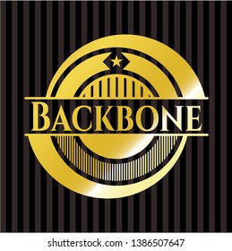 Backbone golden badge or emblem. Vector Illustration. Detailed.