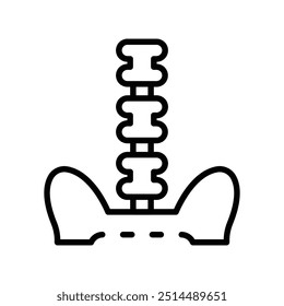 icono de la columna vertebral. Diseño de estilo de contorno aislado sobre fondo blanco