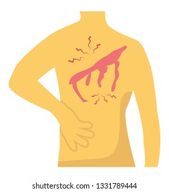 Backbone injury flat icon design 