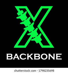 Backbone letter logo design template illustration. suitable for  initial logo and suitable for chiropractic, consulting and anatomical business. There are font  x  with backbone symbol