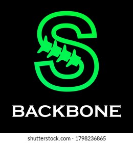 Backbone Letter Logo Design Template Illustration. Suitable For  Initial Logo And Suitable For Chiropractic, Consulting And Anatomical Business. There Are Font  S  With Backbone Symbol