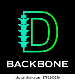 Backbone Letter Logo Design Template Illustration. Suitable For  Initial Logo And Suitable For Chiropractic, Consulting And Anatomical Business. There Are Font  D  With Backbone Symbol