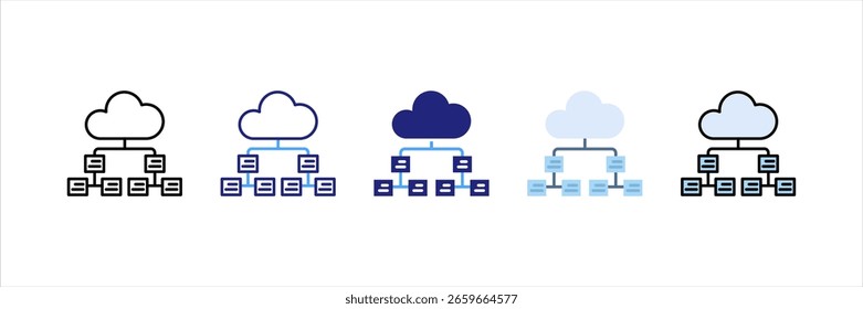 Conjunto de iconos de estilo múltiple de la columna vertebral