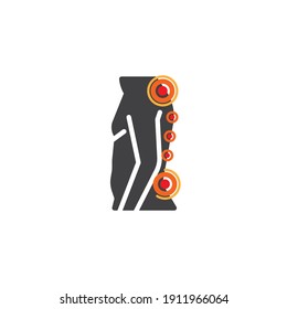 Backbone pain vector icon. filled flat sign for mobile concept and web design. Human back ache glyph icon. Symbol, logo illustration. Vector graphics