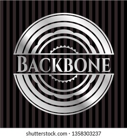 Backbone silver badge or emblem