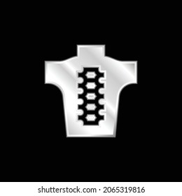 Icono metálico plateado de columna dorsal