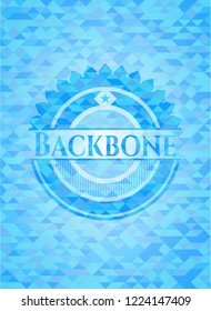 Backbone sky blue emblem with mosaic background