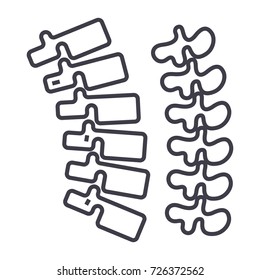 backbone,spine vector line icon, sign, illustration on background, editable strokes