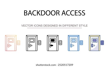 Projeto de ícone de acesso backdoor com ilustração de estoque de fundo branco