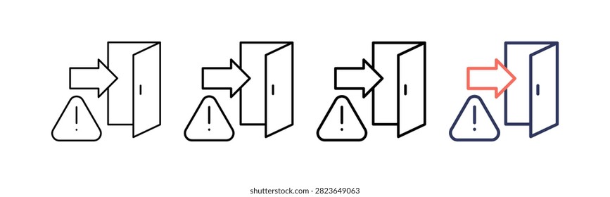 Backdoor Access Icon Different Style Outline Collection Set