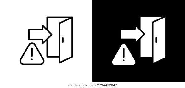 Backdoor Access Icon Set In Black And White Filled Style Collection
