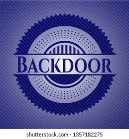 Backdoor emblem with denim texture