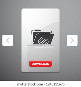 Backdoor, exploit, file, internet, software Glyph Icon in Carousal Pagination Slider Design & Red Download Button