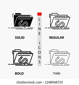 Backdoor, exploit, file, internet, software Icon in Thin, Regular, Bold Line and Glyph Style. Vector illustration