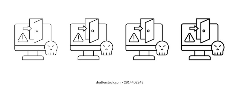 Backdoor Icons Vector Set In Different Stroke Line Style
