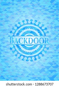 Backdoor light blue emblem with mosaic background
