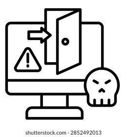Backdoor Line Icon Element For Design
