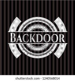Backdoor silvery emblem or badge