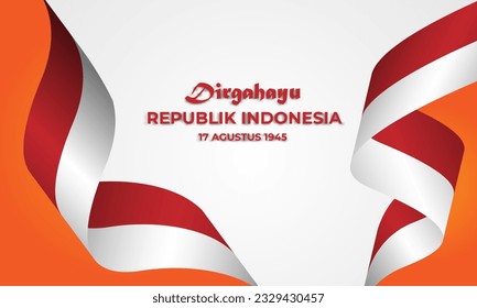 Fondo del 17 de agosto. Diseño de tarjetas de felicitación para el Día de la Independencia de Indonesia, pancarta, textura y fondo.
