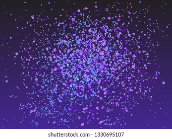 Backdrop with confetti. Bright explosion. Firework. Texture with glitters. Geometric background. Festive pattern for design. Print for banners, posters and textiles