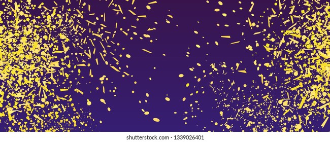 Backdrop with confetti. Bright explosion. Firework. Texture with glitters. Geometric background. Festive pattern for design. Print for banners, posters and textiles