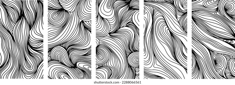 Plantilla de diseño de portada de fondo. Colección de fondo de línea curva ondulada.