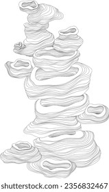 Backdrop cover template hand drawn. Wavy curve line background or wallpaper.