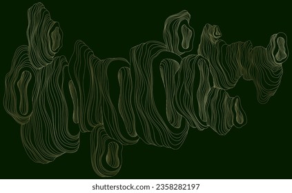 Vorlage für die Hintergrundabdeckung, handgezeichnet. Wavy-Kurvenzeilenhintergrund. Gradient luxuriöse Tapete.