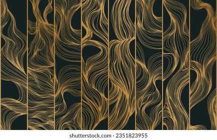Backdrop cover template. Wavy curved line background. Gradient luxury wallpaper.