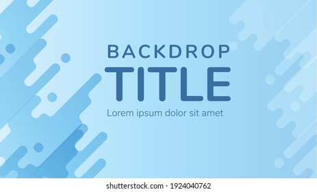 The backdrop design with illustration of liquid elements in a bright sky blue color