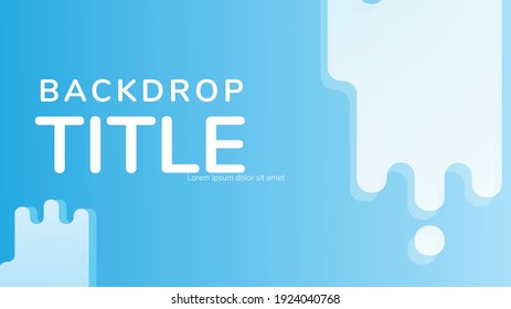The backdrop design with illustration of liquid elements in a bright sky blue color
