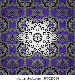 Backdrop, fabric, gray wallpaper. Vector gray rough pattern. Vintage pattern with gray elements. Flat hand drawn vintage collection. Vector illustration.